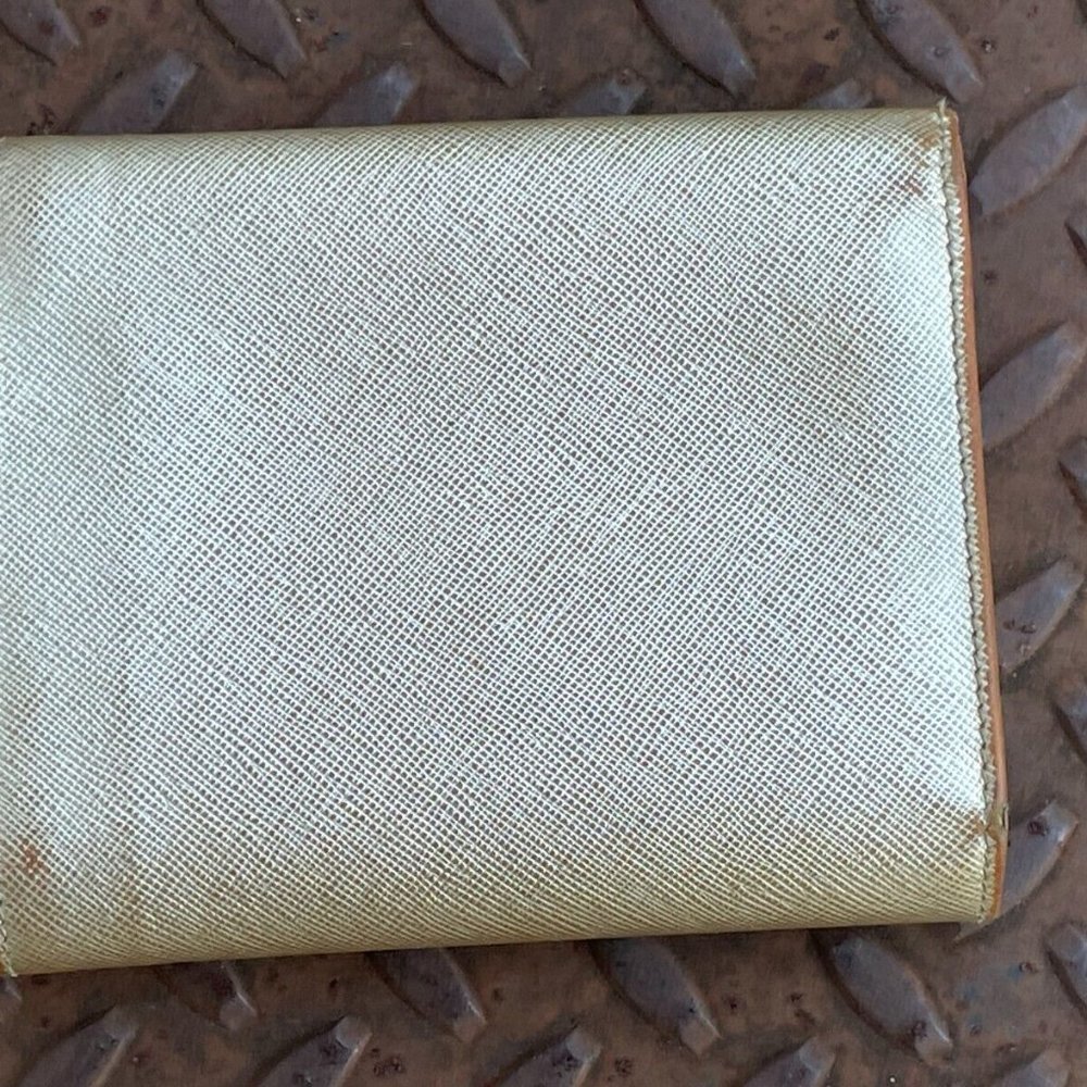 Prada Wallet Tri Fold Gold Tone Leather Card Holder Purse Made in Italy authenti - Picture 4 of 14